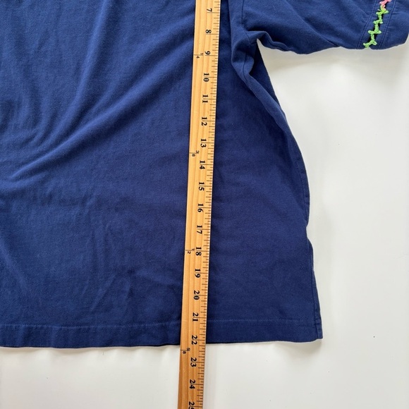 Johnny Was  Women’s Navy Blue CROCHET CREW NECK TEE Short Sleeve Size Medium* - Picture 9 of 9